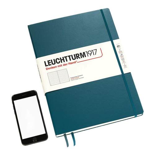 LEUCHTTURM1917德国灯塔轻薄系列A4+大开硬皮笔记本子商务横格日记本点格手账方格记事本