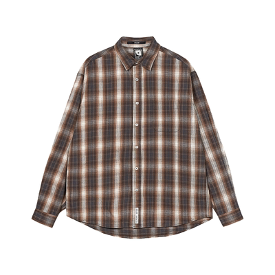 SPELLEDIT长袖宽松衬衫渐变格纹