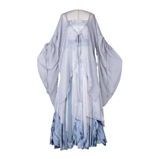 拟梦国风鲸落日常汉服不规则外衫扎染下裙不规则破裙仙气汉元素夏