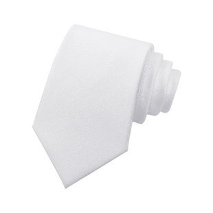 白色意式商务手打领带男高级感衬衫8CM衬衫西装配饰箭头型礼盒装