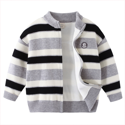男童毛衣外套秋冬拉链针织开衫