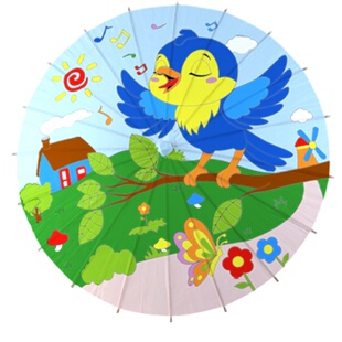 中国非遗手工油纸伞diy材料包儿童幼儿园空白手绘涂鸦填色绘画伞