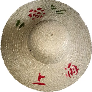 麦杆草帽草编大檐夏季农民工防晒凉帽圆顶遮阳大头围田园通用姜黄
