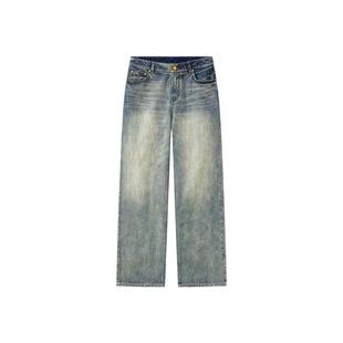 Ed Hardy埃德哈迪2026春季新款女士装腰直筒烫钻牛仔长裤E1SAW241