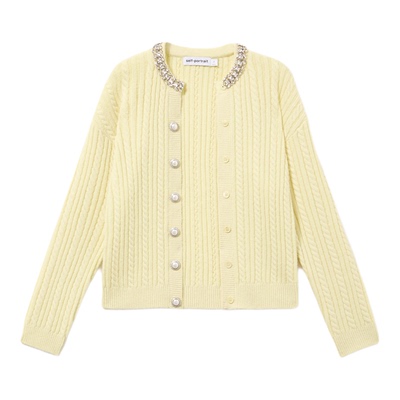 self-portrait长款针织开衫