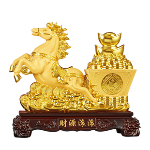 财源滚滚马摆件招财聚宝盆客厅办公室装饰品生肖马年乔迁开业礼物