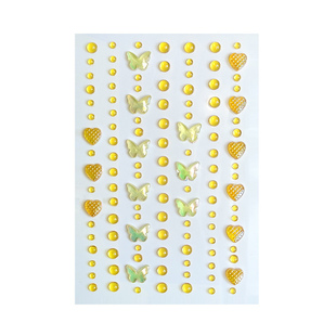 紫色蝴蝶爱心水珠脸上贴饰品水滴钻音乐节演唱会面贴水钻闪钻眼妆