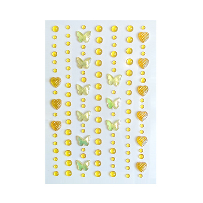 紫色蝴蝶爱心水珠脸上贴饰品水滴钻音乐节演唱会面贴水钻闪钻眼妆