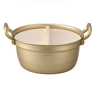 日本制造原装进口北陆铝制汤锅煮面锅双耳无涂层炖锅小奶锅送木盖