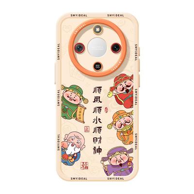 适用荣耀x60手机壳女款x70i保护套硅胶x40gt全包防摔50高级华为X50GT新款新年外壳honor马年财神x50i+软壳x30