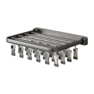 折叠晾衣架多夹子壁挂袜子晾晒架家用阳台防风内衣裤袜子晾晒神器