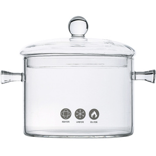 透明玻璃碗家用耐热泡面碗沙拉碗餐具宿舍学生带盖把手水果碗单个