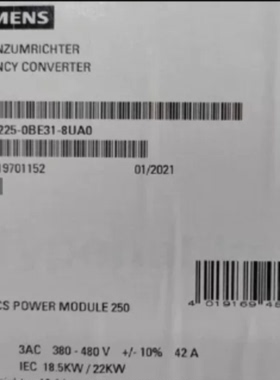 议价6SL3225-0BE34-5UA0西门子G120 55KW功率模块新6SL32250BE345