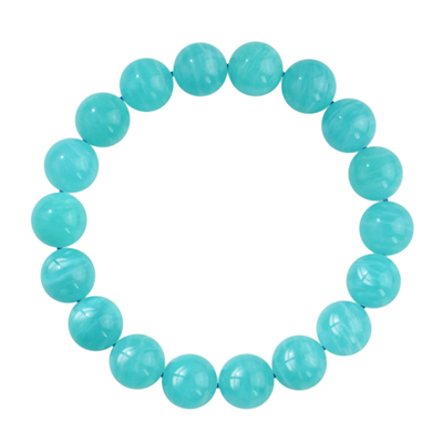 天河石手串蓝绿色水晶老矿料手链