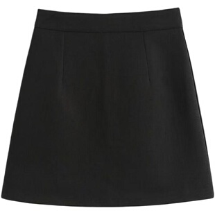 胖MM大码高腰显瘦毛呢半身裙女秋冬韩版百搭A字裙小个子黑色短裙