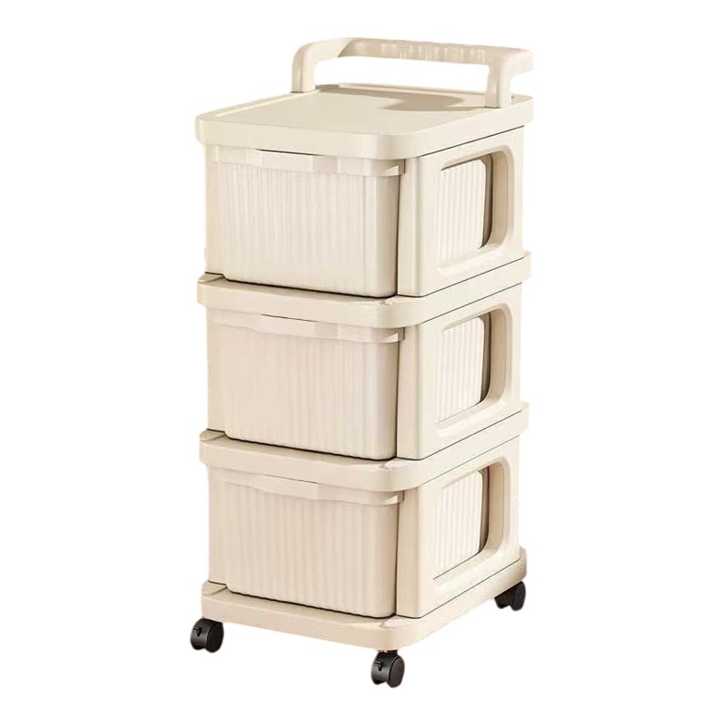 小推车收纳柜零食置物架可移动落地抽屉式婴儿用品收纳架厨房抽拉