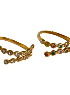 【DASEIN】欧美小众设计师风格高颜值易出片轻奢时髦锆石开口戒指