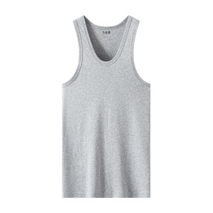 九枪鹿男士背心纯棉夏季老头衫打底内穿跨栏宽肩全棉无袖内搭汗衫