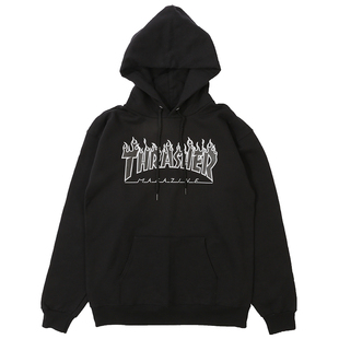 THRASHER 火焰帽衫 FLAME经典款情侣男款连帽卫衣滑板 王一博同款