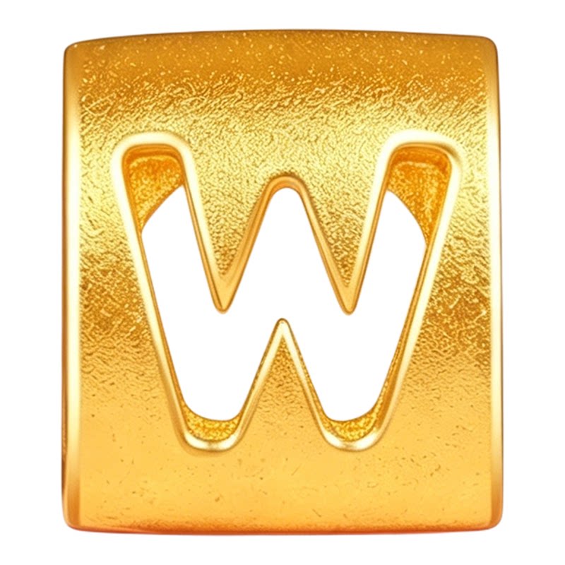 字母W足金999diy红绳手链