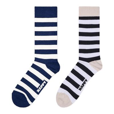 【2026新款】Happy Socks潮牌经典条纹中筒袜时尚百搭个性袜子