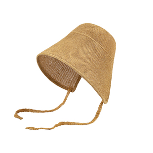 日系棉麻草帽女夏季大帽檐凉帽海边度假防紫外线遮阳透气防晒帽子