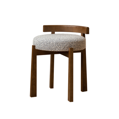法式复古实木梳妆凳羊羔绒餐椅