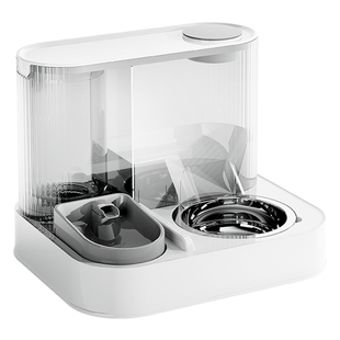 徕本猫碗狗碗猫食盆宠物自动饮水喂食器一体猫粮狗粮慢食碗不锈钢