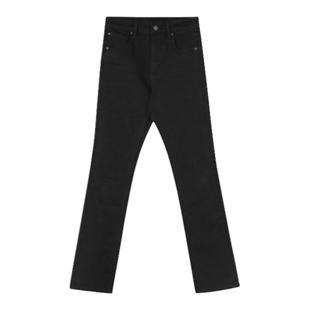 THESOONG高弹紧身牛仔裤女高腰显瘦黑色直筒烟管裤黑长直窄版长裤