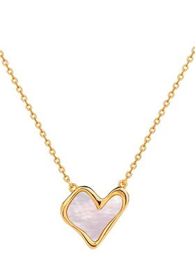 方宜FANG YI  【新品】奶油爱心贝母爱心温柔百搭锁骨链 FY059