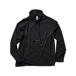 GongheRepub 「黑胡椒」高领花纱宽松长袖T恤 编织绳串珠慵懒内搭