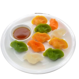 仿真彩色手工水饺子蒸面点餐馆直播摆设装饰品假果蔬菜儿童玩道具