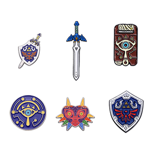 搭拌游戏周边塞尔达传说金属徽章PINS冰箱贴海利亚大师剑创意林克