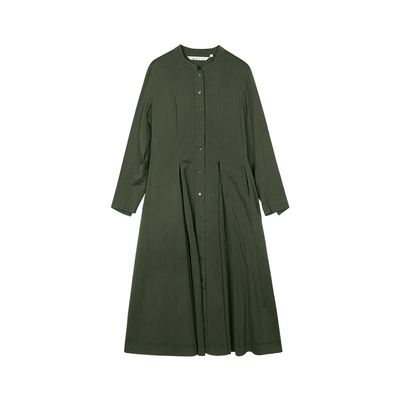 ZOLLE因为气质宽松开褶连衣裙