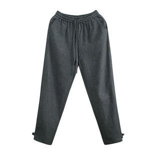 由天丨春秋季亚麻裤男宽松直筒裤中国风男装棉麻休闲裤苎麻男裤子