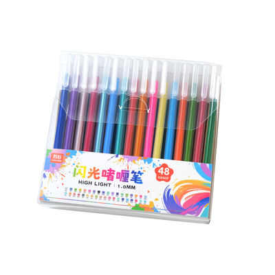 真彩闪光啫喱笔中性笔亮晶晶荧光标记笔儿童彩色笔小学生专用记号笔彩色划重点珠光色