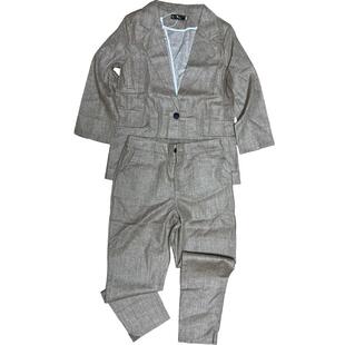 亚麻西装套装女春2026新款超火巨好看的高级感小个子休闲西服外套