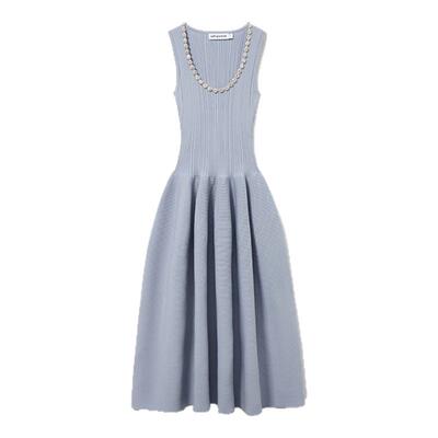 self-portrait针织无袖连衣裙