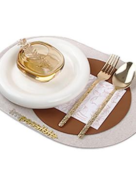 雅龙2024现代轻奢样板房软装饰品摆件餐桌套装餐具西餐盘餐具摆台