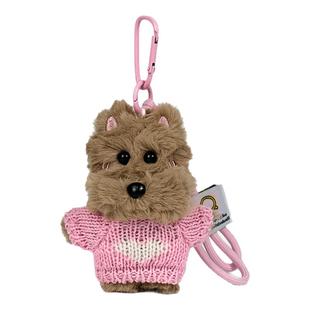 小红书同款毛绒西高地小狗包挂件手工钩织迷你围兜口水巾狗狗玩偶