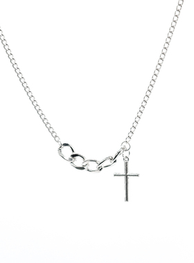 psycho7十字架少女复古港风颈链