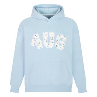 FORUYES官方店 秋冬贴布绣字母碎花国潮牌情侣男女宽松上衣连帽衫