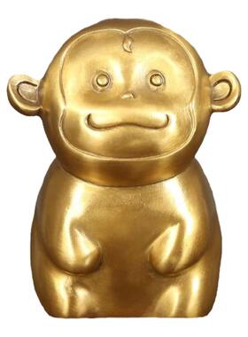铜猴摆件纯黄铜卡通十二生肖猴迷你把玩工艺品生日礼物家居装饰品