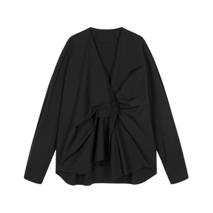 【早春上新】JNBY/江南布衣25春衬衫休闲宽松V领5P1210640