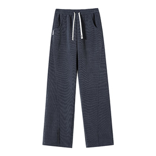 【弯弧藏瘦】羊羔绒棉裤女加长直筒阔腿裤卫裤加绒裤子加厚香蕉裤