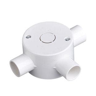 联塑阻燃PVC 16 20 25 65 40电线管接头单通直曲通三四通圆接线盒