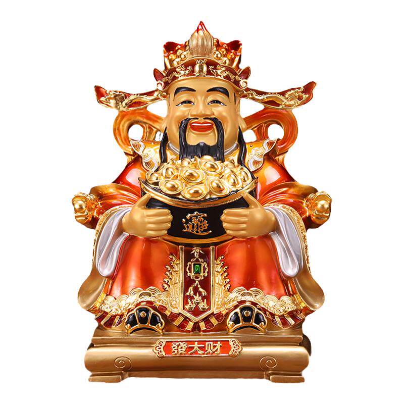 纯黄铜财神爷铜佛像体摆件家用