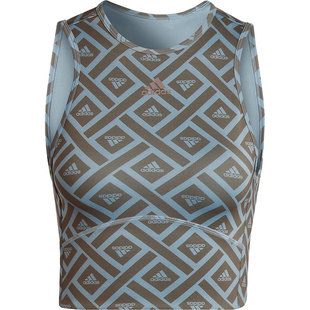 Adidas/阿迪达斯正品女士几何印花运动透气健身背心HM3170