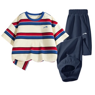 贵人鸟童装男童夏套装2026新款儿童夏季帅气短袖t恤男孩运动夏装