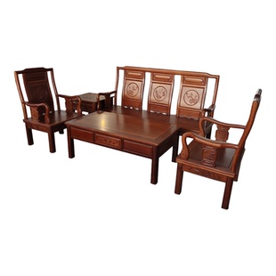 红木沙发菠萝格木沙发客厅全实木明式小沙发榫卯结构原木纯木沙发